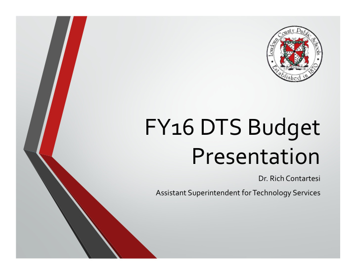 fy16 dts budget presentation