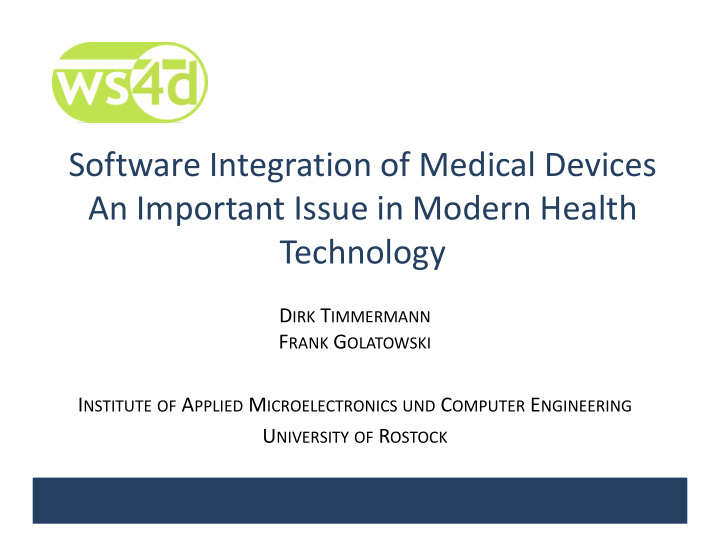 software integration of medical devices an important