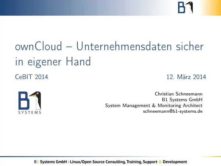 owncloud unternehmensdaten sicher in eigener hand