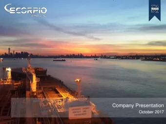 Company Presentation  October 2017  1  1  Safe Harbor Statement This document may contain forward-