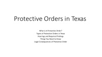 protective orders in texas