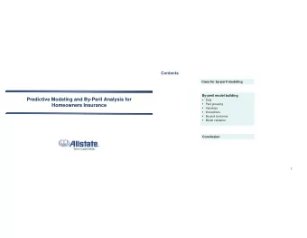 Predictive Modeling and By-Peril Analysis for    Data    Peril grouping  Homeowners Insurance