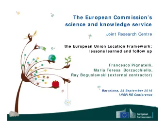 The European Com m issions  science and know ledge service  Joint Research Centre  the European