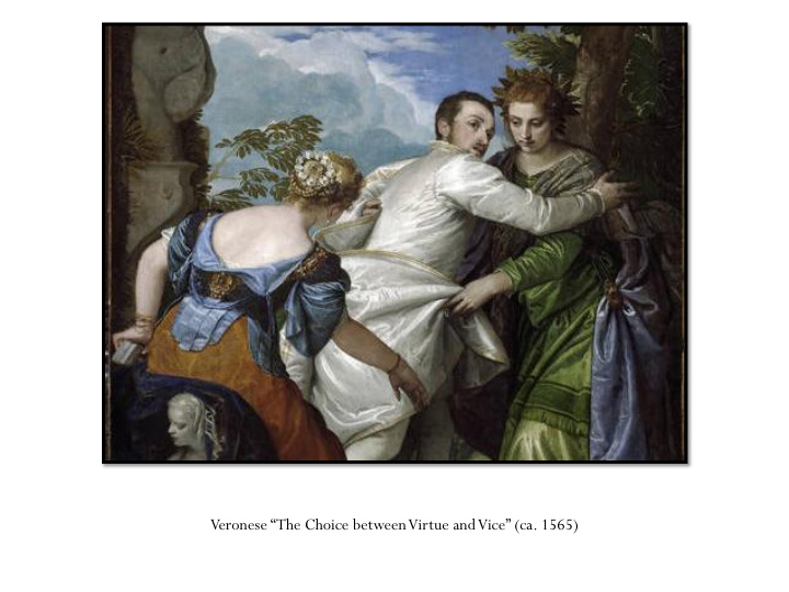 veronese the choice between virtue and vice ca 1565