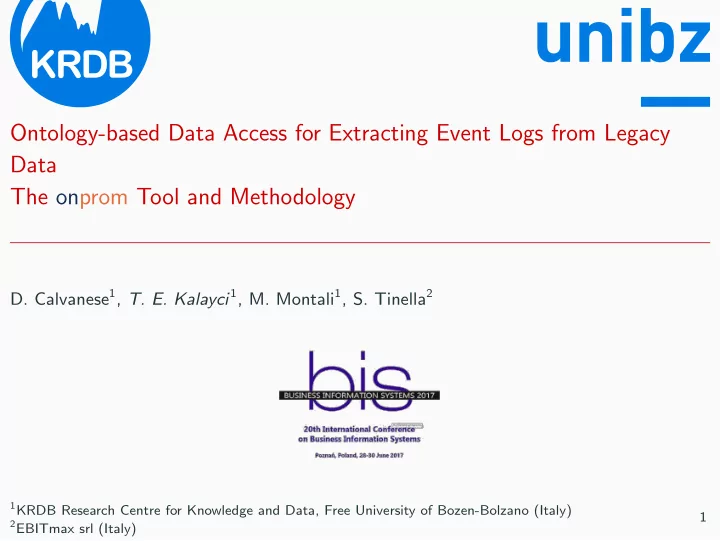 ontology based data access for extracting event logs from