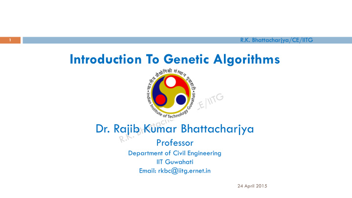 introduction to genetic algorithms