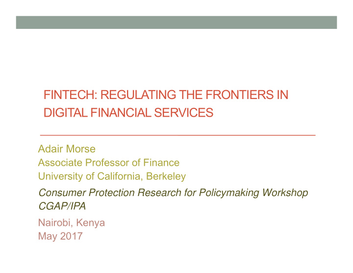 fintech regulating the frontiers in digital financial