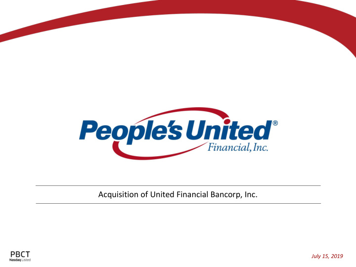 acquisition of united financial bancorp inc