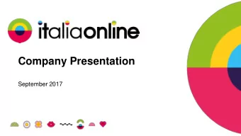 Company Presentation  September 2017  1  Disclaimer This presentation contains certain