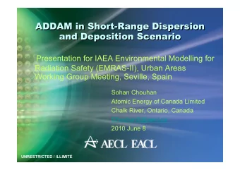 ADDAM in Short-Range Dispersion  ADDAM in Short-Range Dispersion  and Deposition Scenario  and