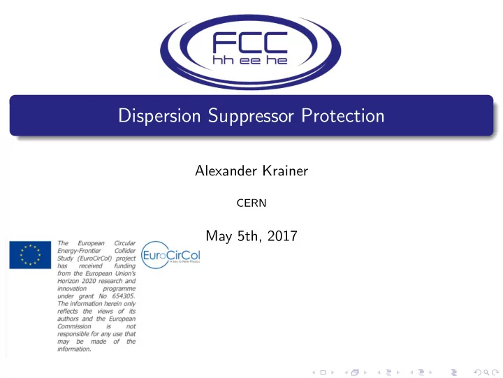 dispersion suppressor protection