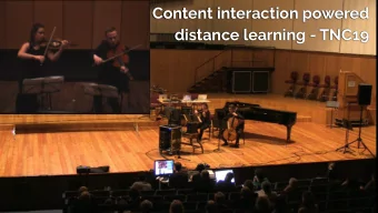 Content interaction powered  distance learning - TNC19  Traditional music lesson  Enrico Pietrocola