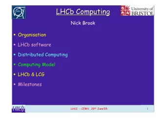 LHCb Computing  Computing  LHCb  Nick Brook  Organisation  LHCb software  Distributed
