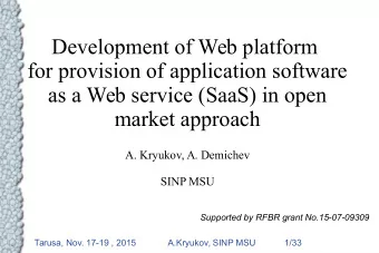 Development of Web platform  for provision of application software  as a Web service (SaaS) in open