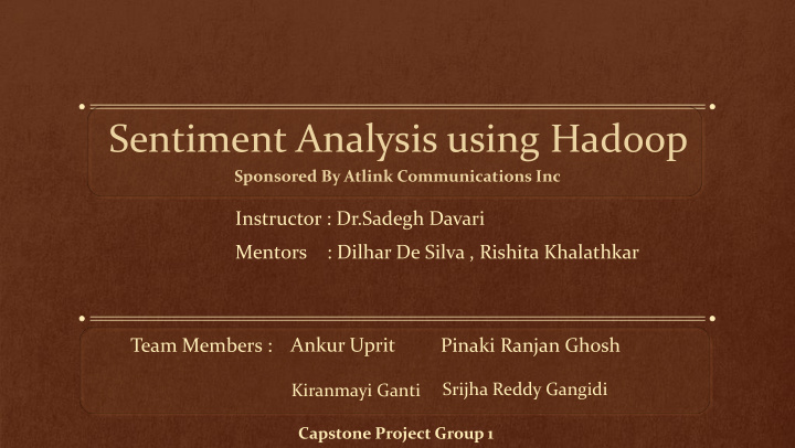 sentiment analysis using hadoop
