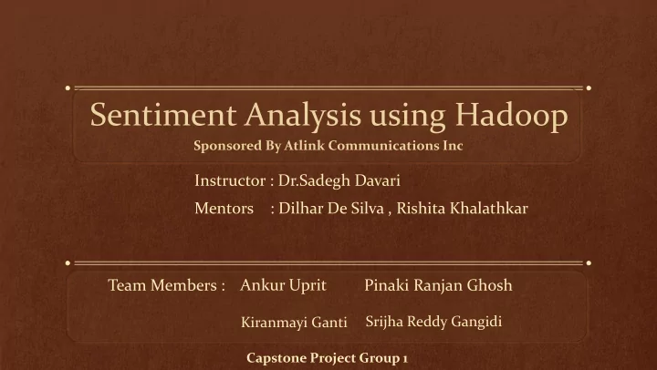 sentiment analysis using hadoop