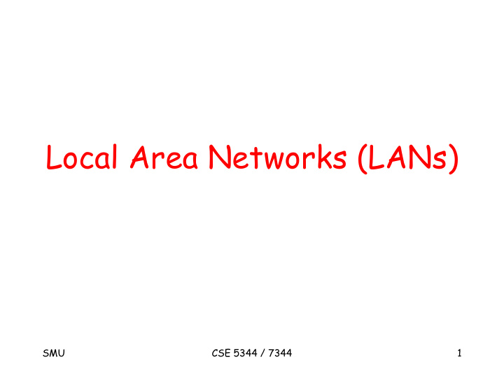 local area networks lans