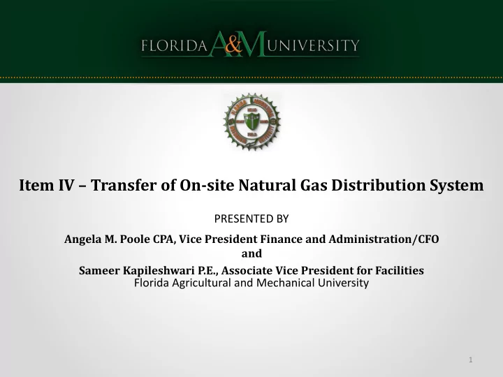 item iv transfer of on site natural gas distribution