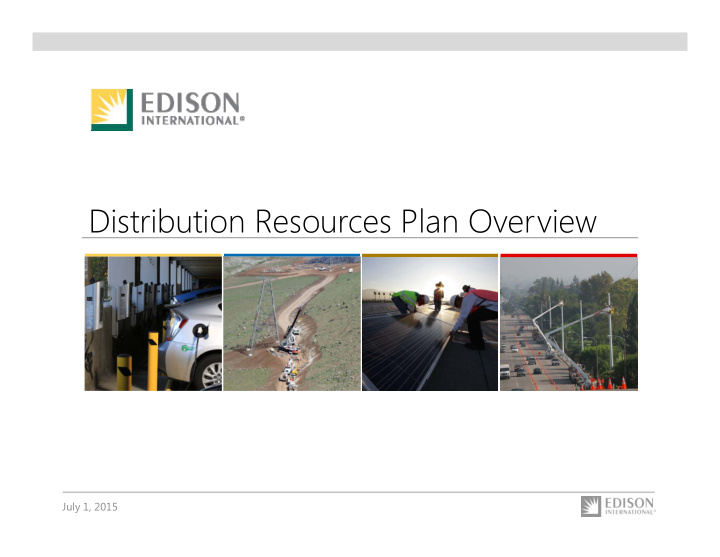 distribution resources plan overview