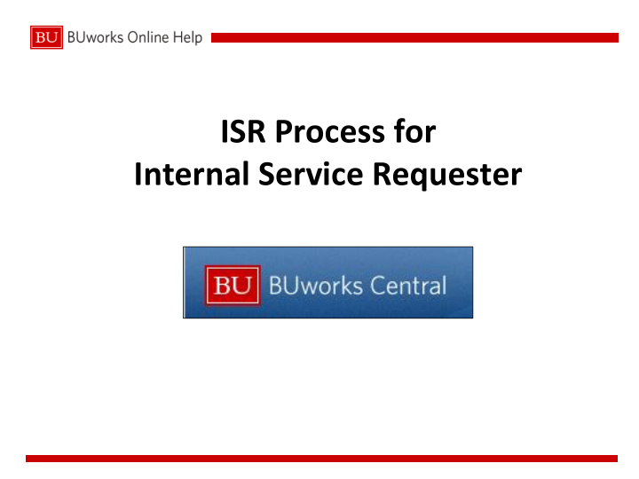isr process for