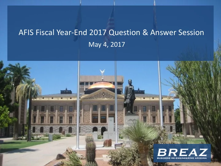 afis fiscal year end 2017 question answer session