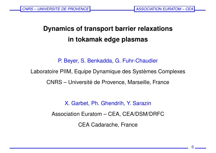 dynamics of transport barrier relaxations in tokamak edge