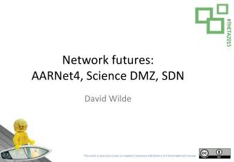 Network futures:  AARNet4, Science DMZ, SDN  David Wilde  David Wilde  AAR  AARNet Copy  opyright
