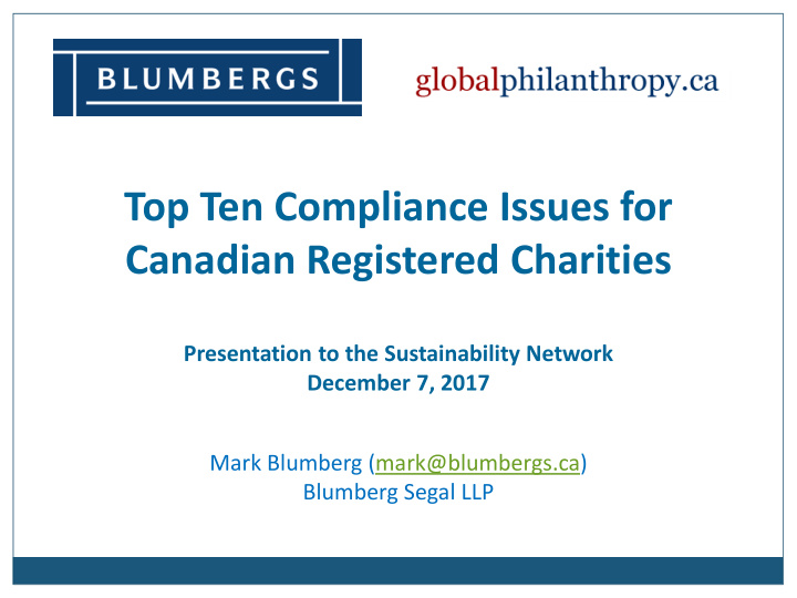 top ten compliance issues for canadian registered