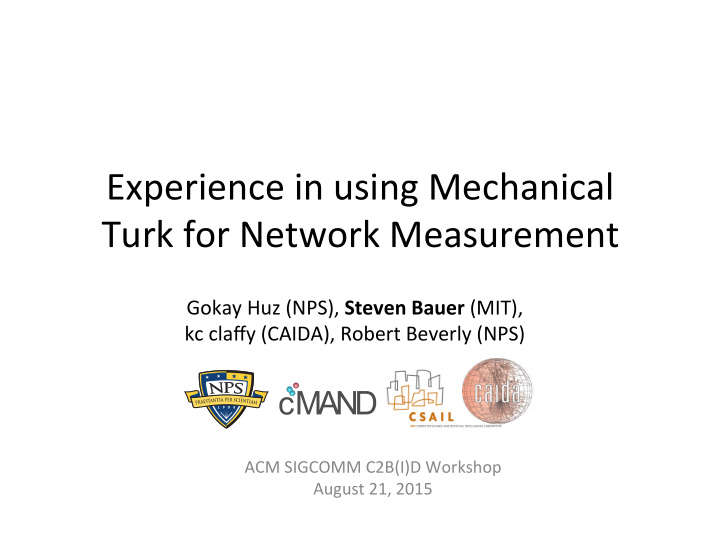 experience in using mechanical turk for network