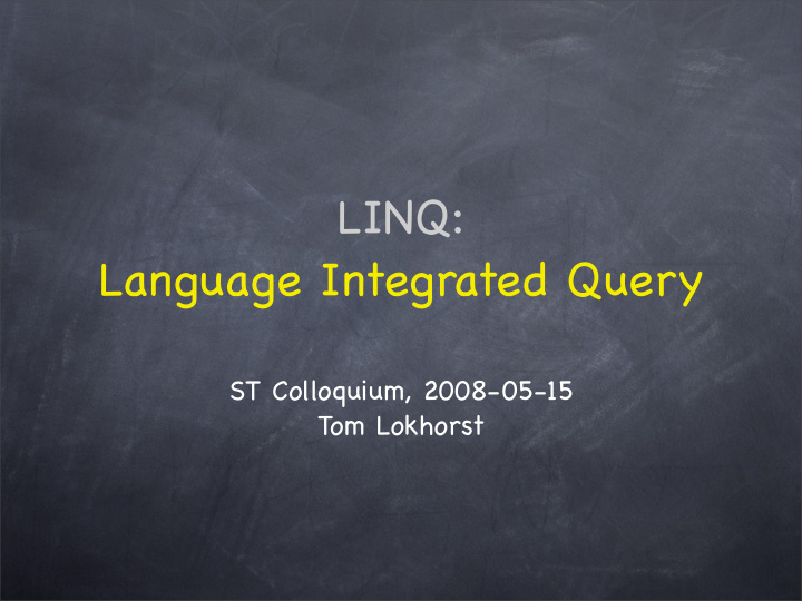 linq language integrated query