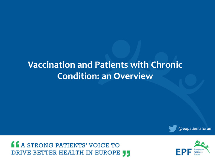 vaccination and patients with chronic