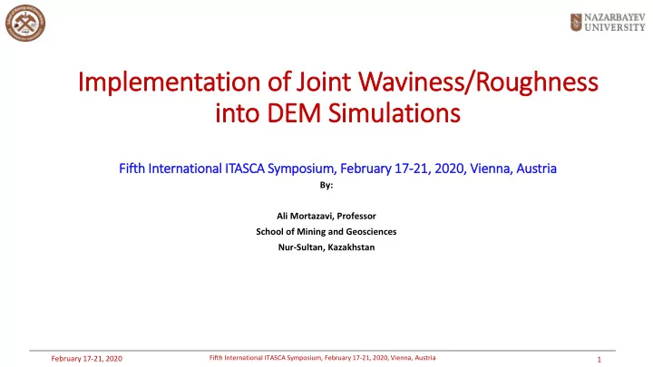 implementation of of joi oint wavi viness r rou oughness