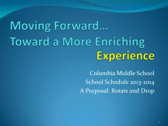 School Schedule 2013-2014  A Proposal: Rotate and Drop  1  Rationale  Increase student