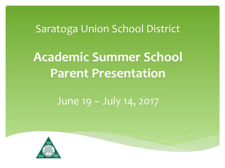 academic summer school