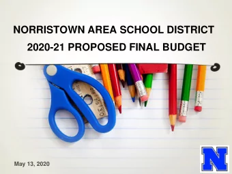 2020-21 PROPOSED FINAL BUDGET  May 13, 2020  2020-21 Budget  Topics:  2019-20 Revenue/Expense