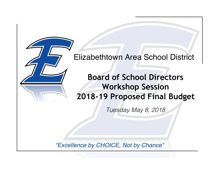 board of school directors workshop session 2018 19