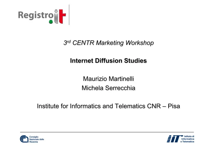 the it registry a short overview delegated to cnr on