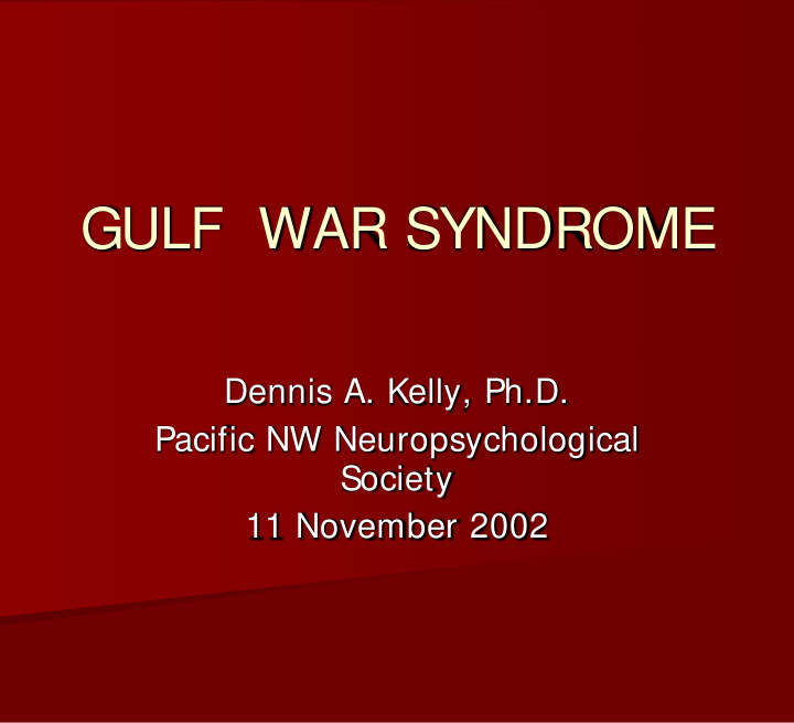 gulf war syndrome