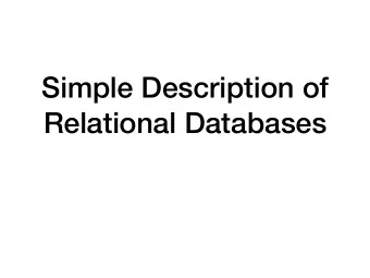 Simple Description of  Relational Databases  Simple Diagrams  A schema is represented by a