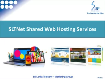 SLTNet Shared Web Hosting Services  Confidential  Public  Shared Web Hosting Service  Service