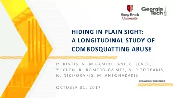 HIDING IN PLAIN SIGHT:  A LONGITUDINAL STUDY OF  COMBOSQUATTING ABUSE  P .  K I N T I S ,  N .  M I
