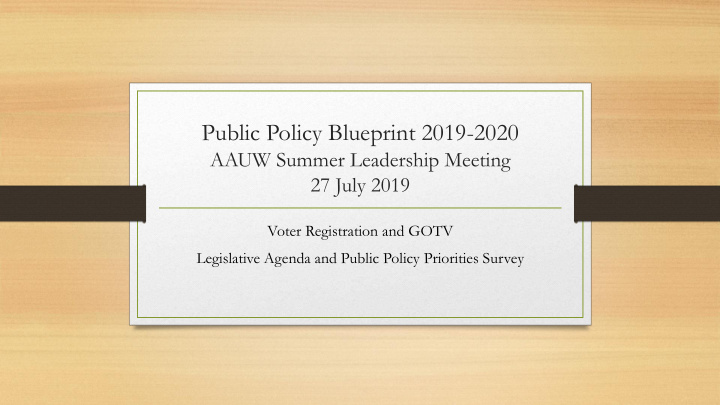 public policy blueprint 2019 2020