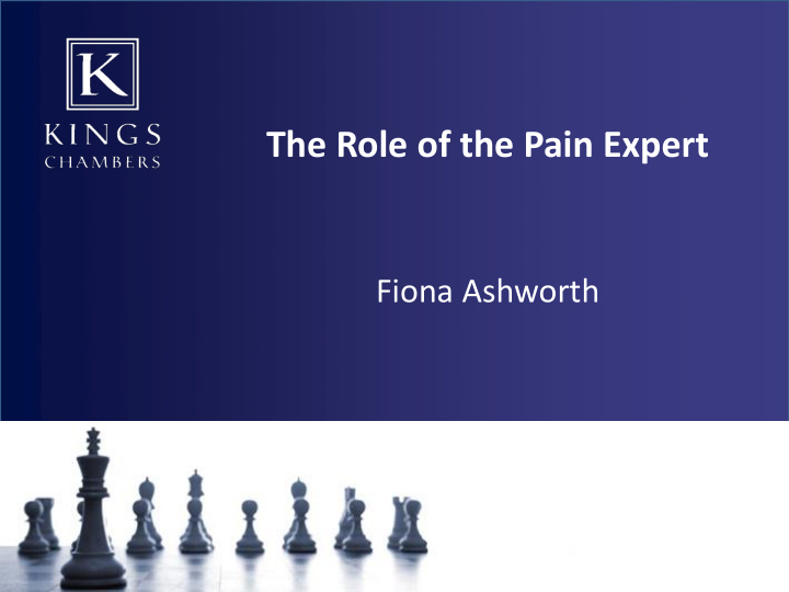the role of the pain expert