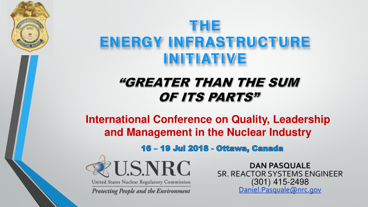 the energy infrastructure initiative