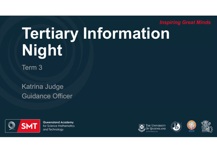 tertiary information night