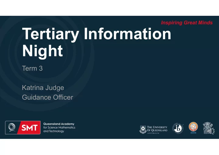 tertiary information night