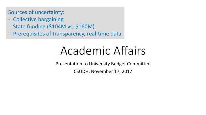 academic affairs
