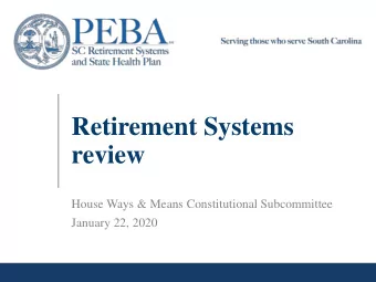 review  House Ways &amp; Means Constitutional Subcommittee  January 22, 2020  Roles in managing the