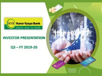 Q3  FY 2019-20  DISCLAIMER This presentation has been prepared by Karur Vysya Bank Limited