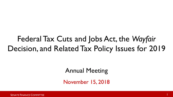 federal tax cuts and jobs act the wayfair decision and